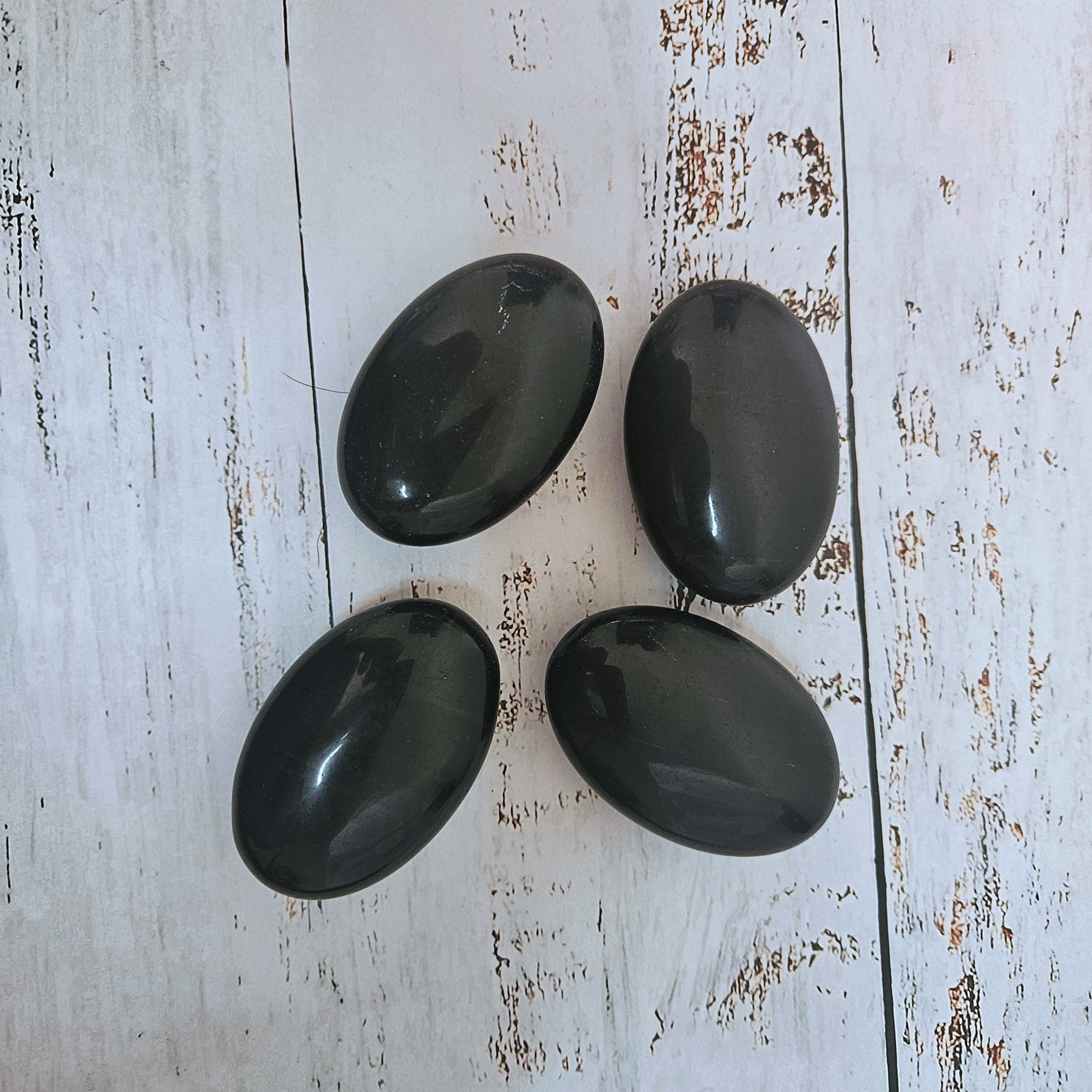 Obsidian Palm Stones Intuitively Chosen