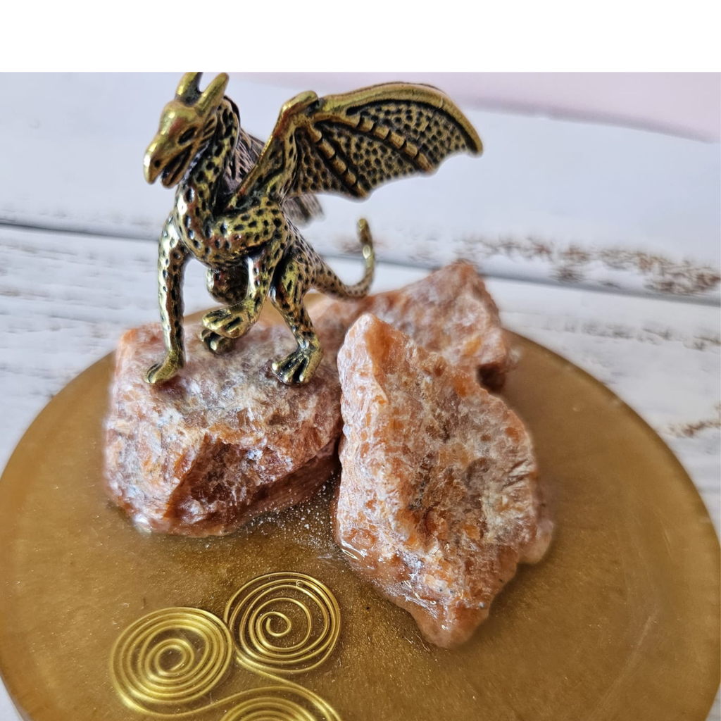 Dragon Sunstone Mini Orgonite Charging Plate