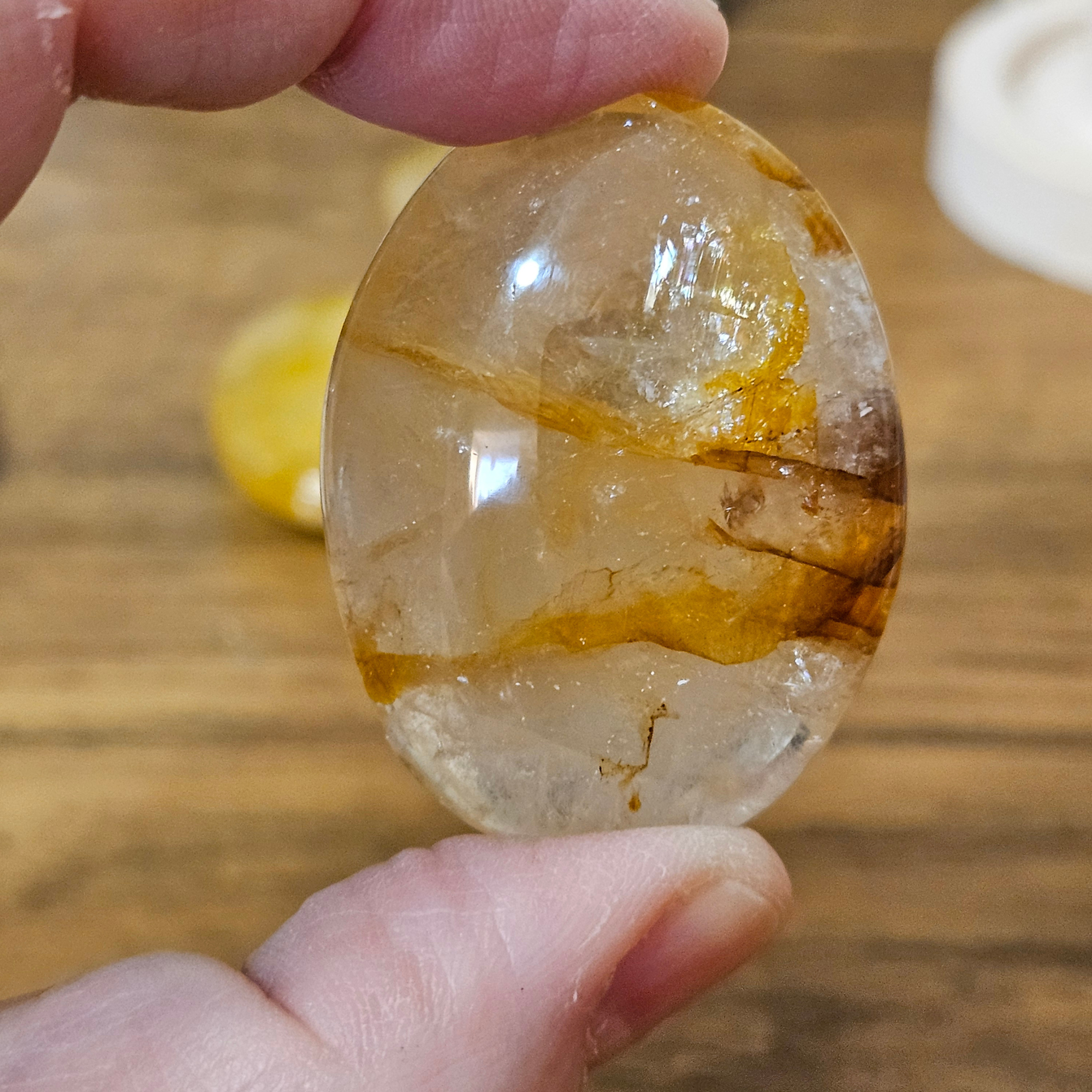 Golden Healer Quartz Palm Stone ✨