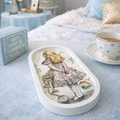 Handmade Alice in Wonderland eco-resin trinket tray with vintage Alice illustration