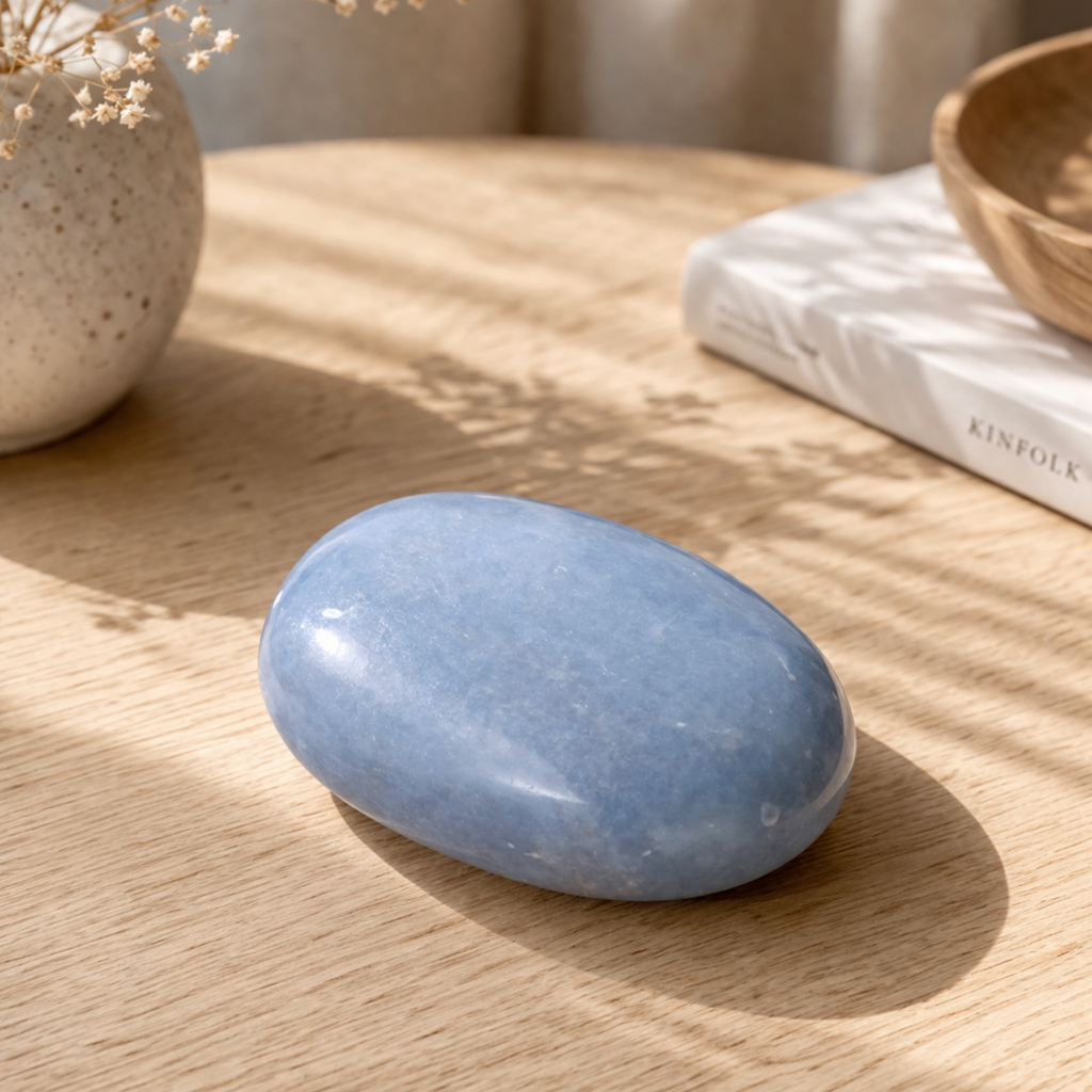 Angelite Palm Stone