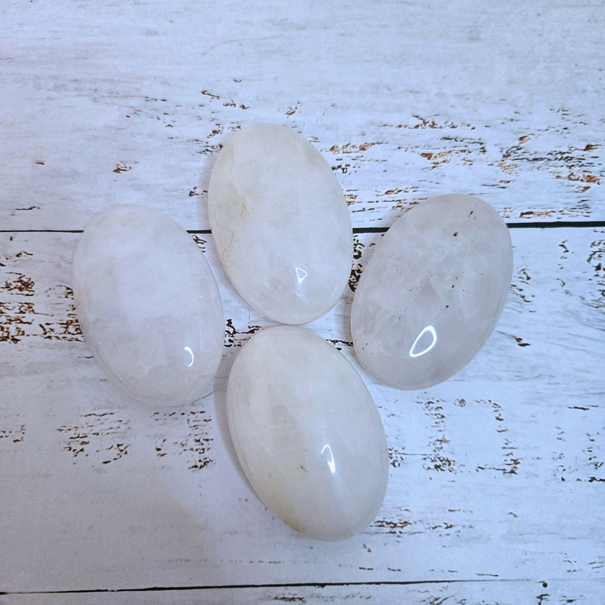 Milky Quartz Palm Stones Intuitively Chosen