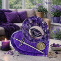 Purple Guardian Heart – Amethyst Orgonite Charging Plate