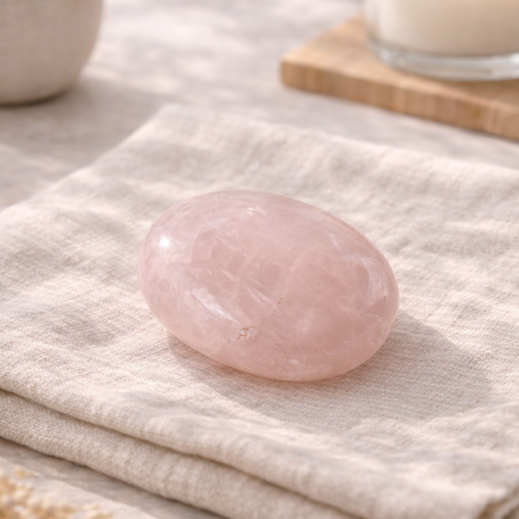 Rose Quartz Palm Stone