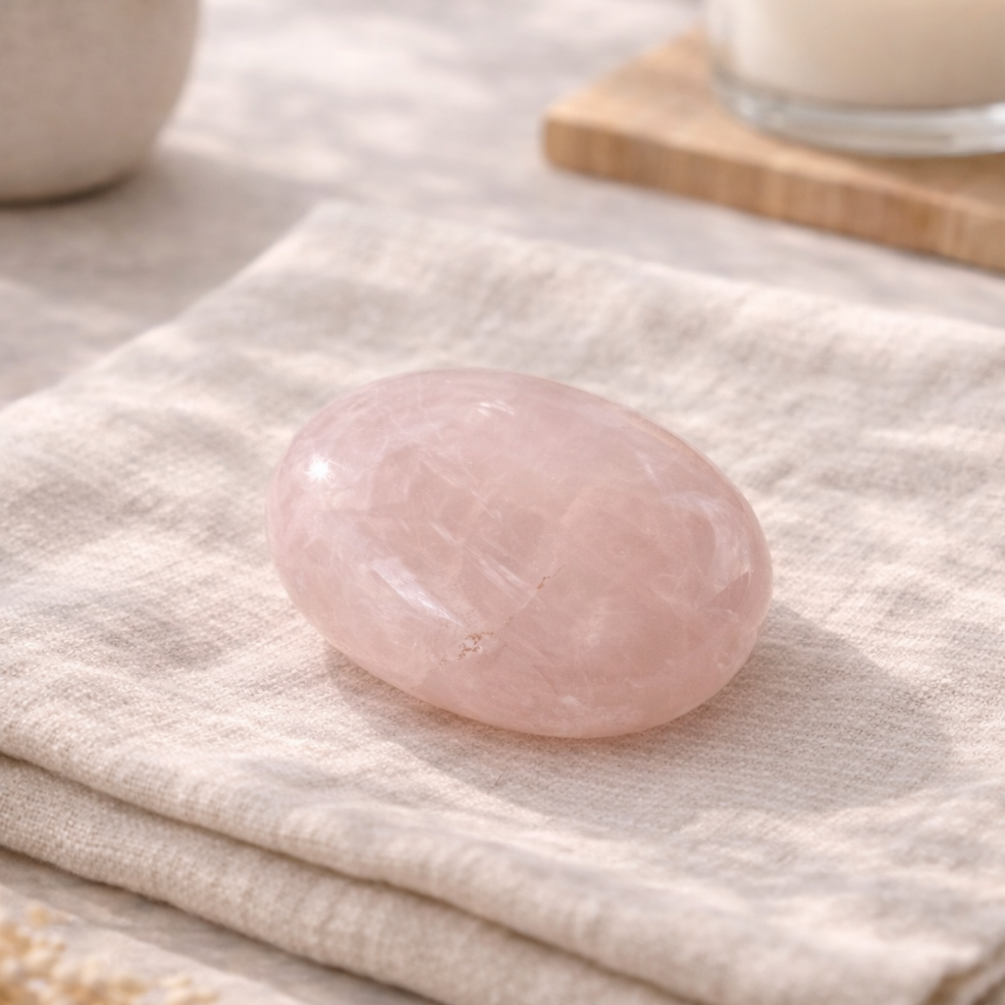 Rose Quartz Palm Stone