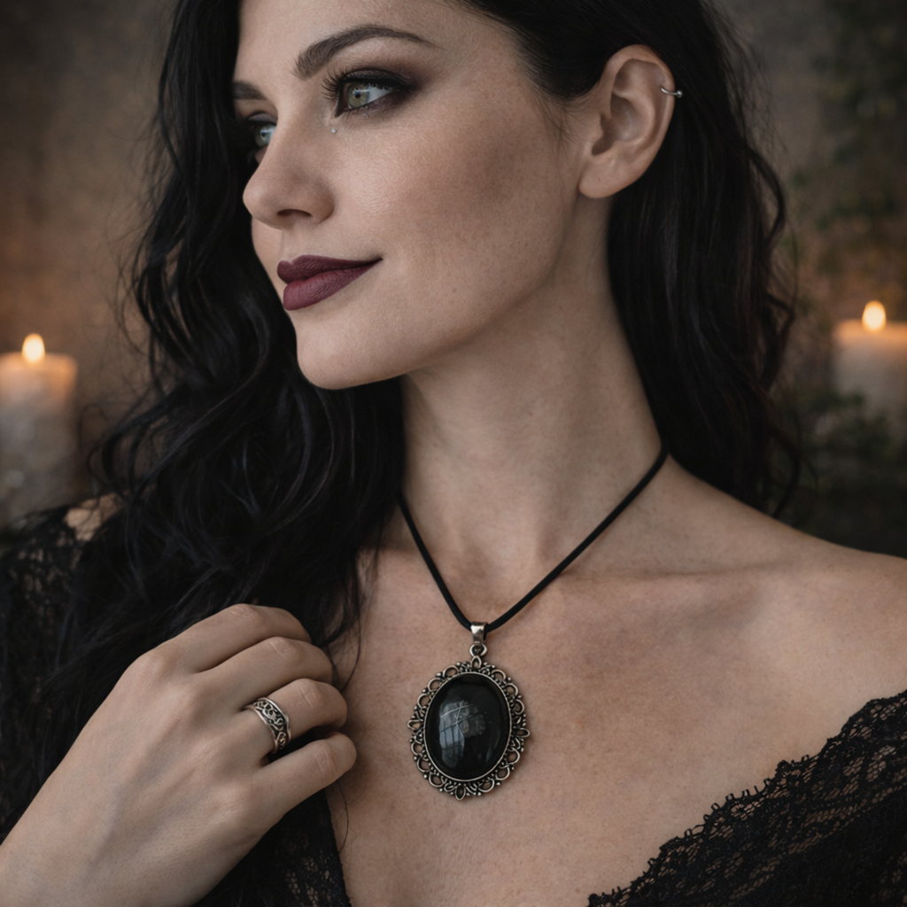 Mini Oval Orgonite Pendant – Shungite, Amazonite & Iron