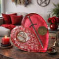 Red Guardian Heart – Rose Quartz Orgonite Charging Plate