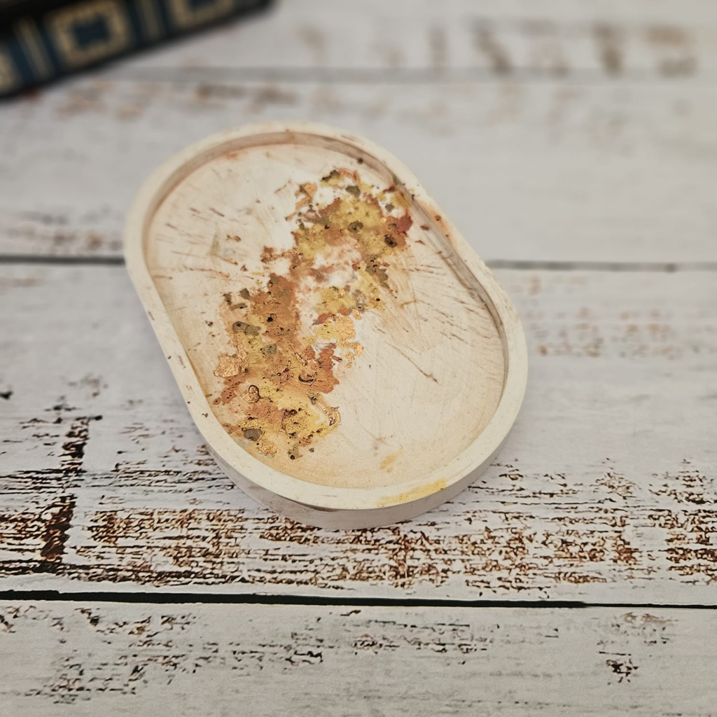 Golden Geode Eco-Resin Trinket Tray