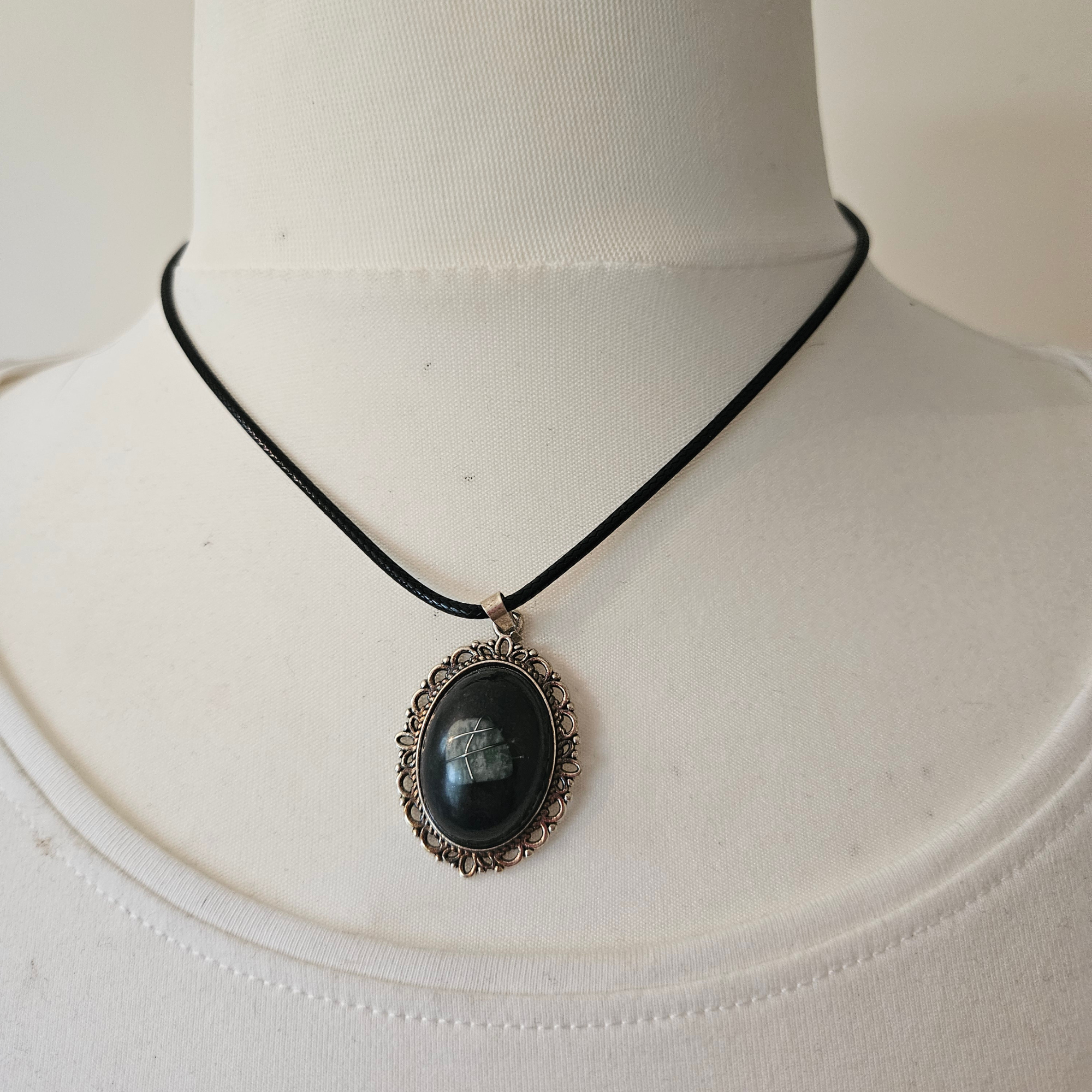 Mini Oval Orgonite Pendant – Shungite, Amazonite & Iron