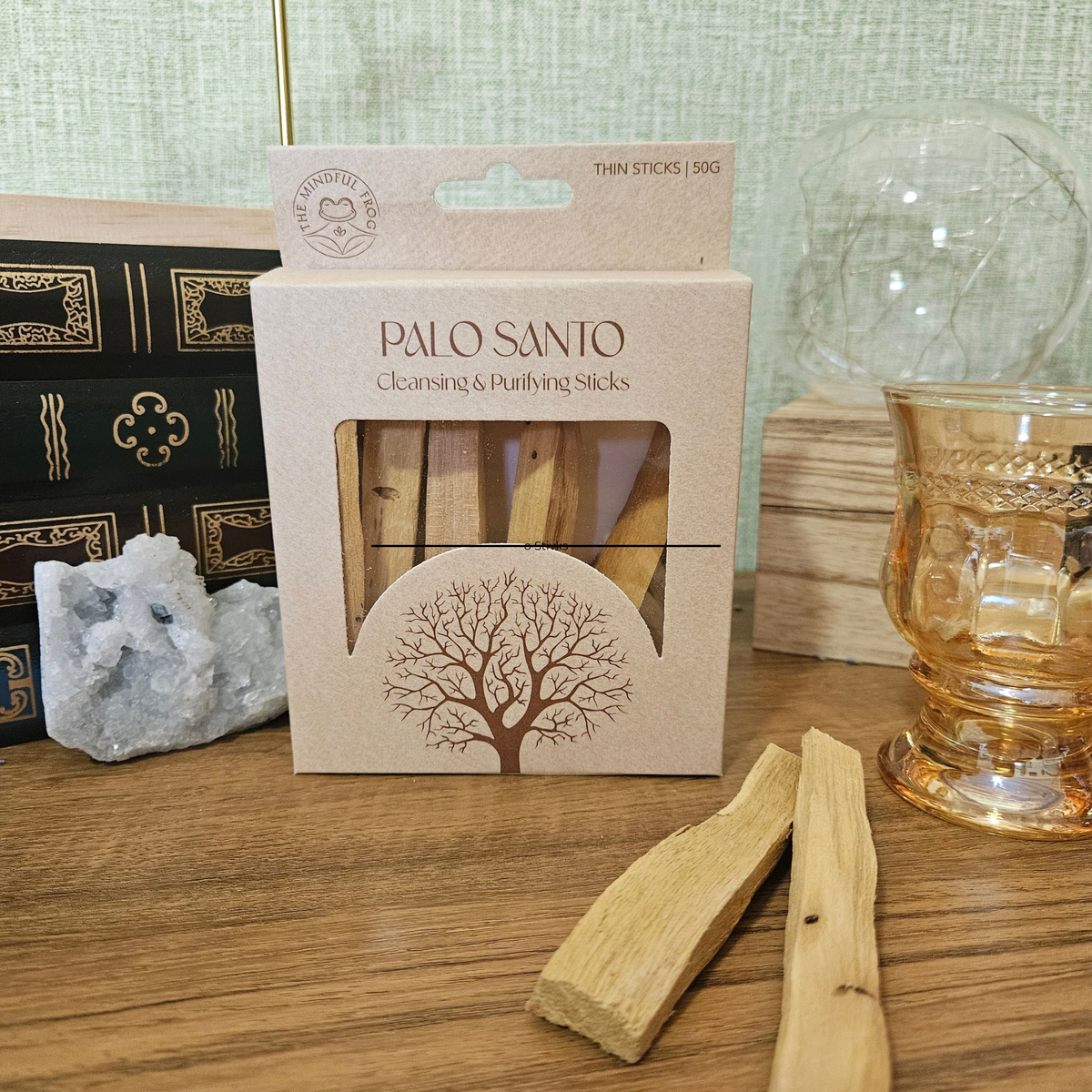 50g box of natural Palo Santo cleansing and purifying wood sticks.
