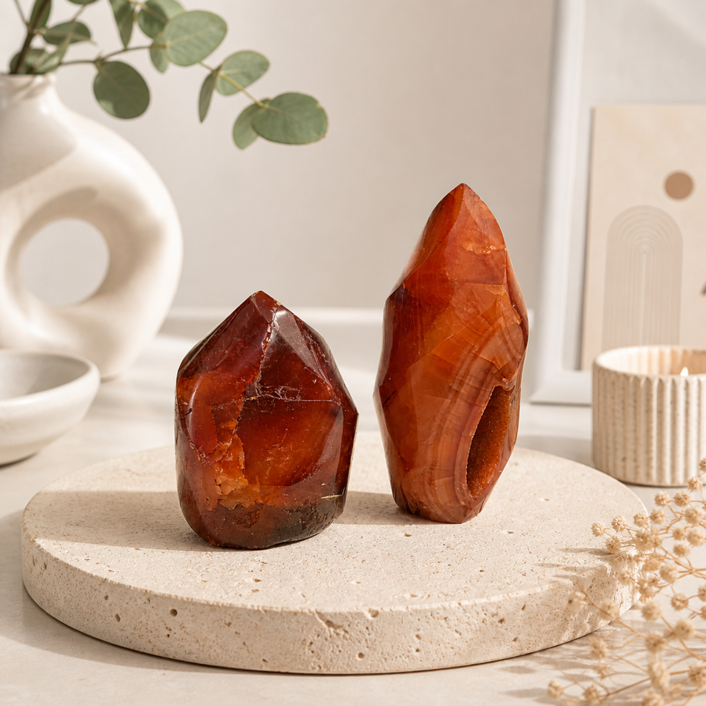 Carnelian Flame Carvings – Large