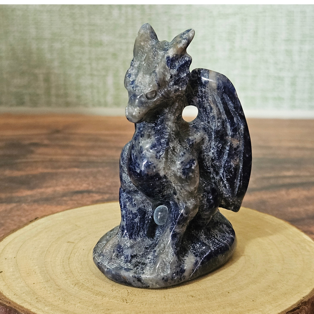Sodalite Dragon Carving