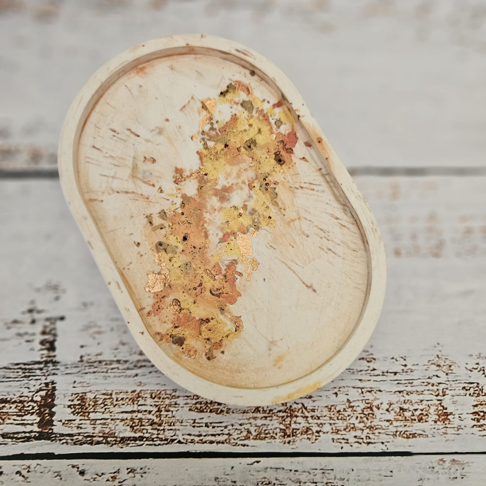 Golden Geode Eco-Resin Trinket Tray