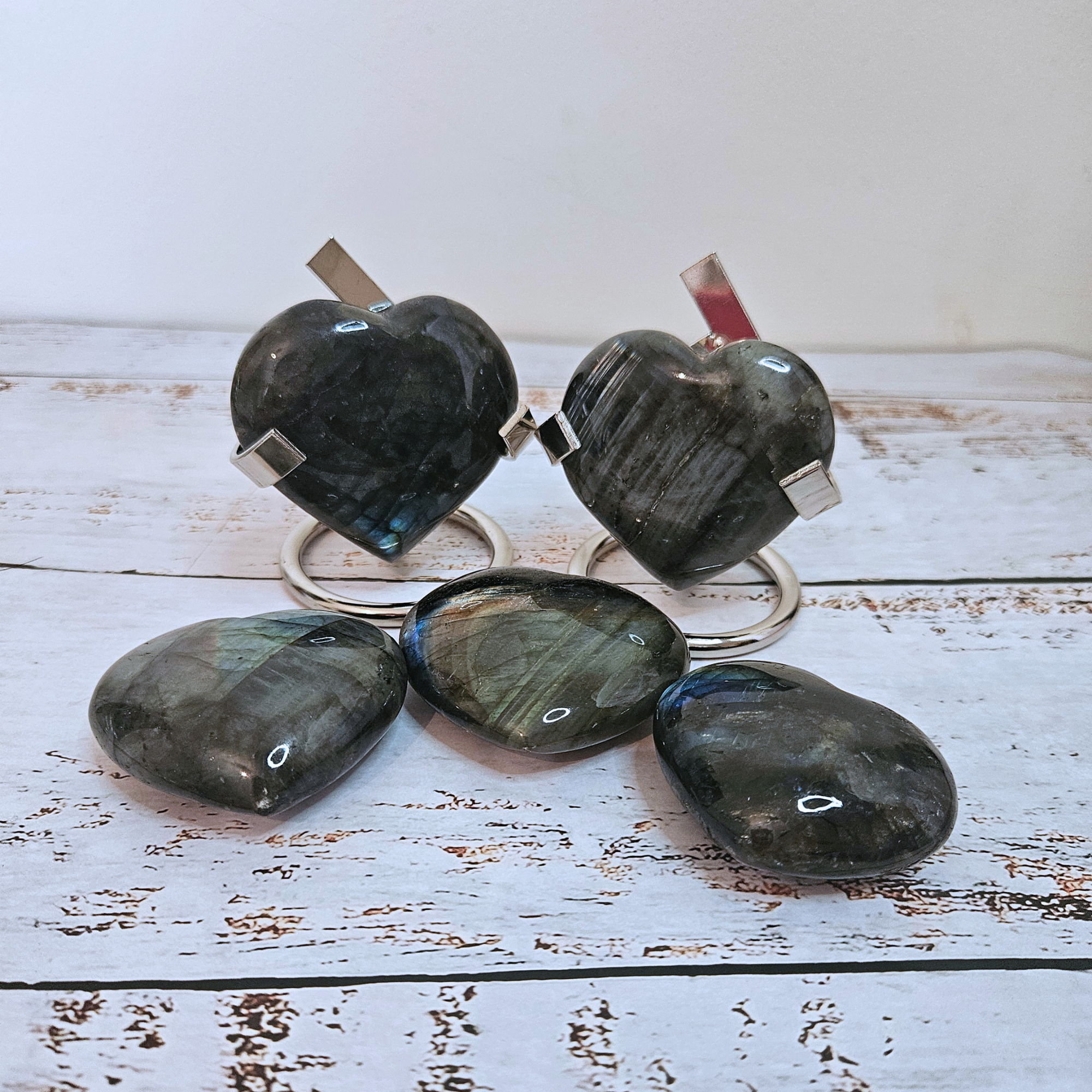 Labradorite Hearts AAA Grade