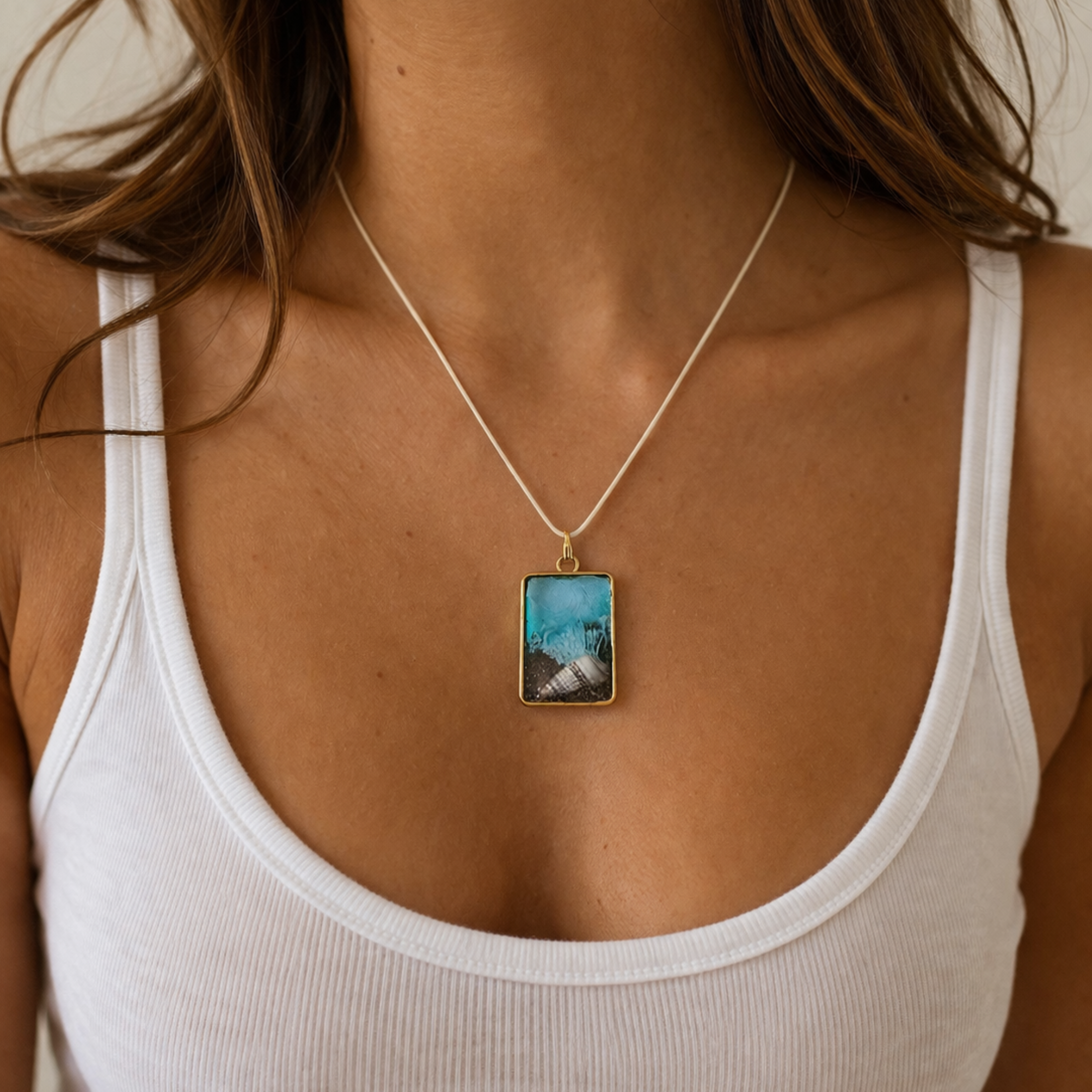 Handmade Beach Resin Necklace