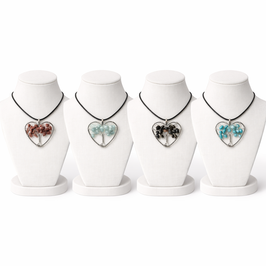 Crystal Tree of Life Heart Pendant