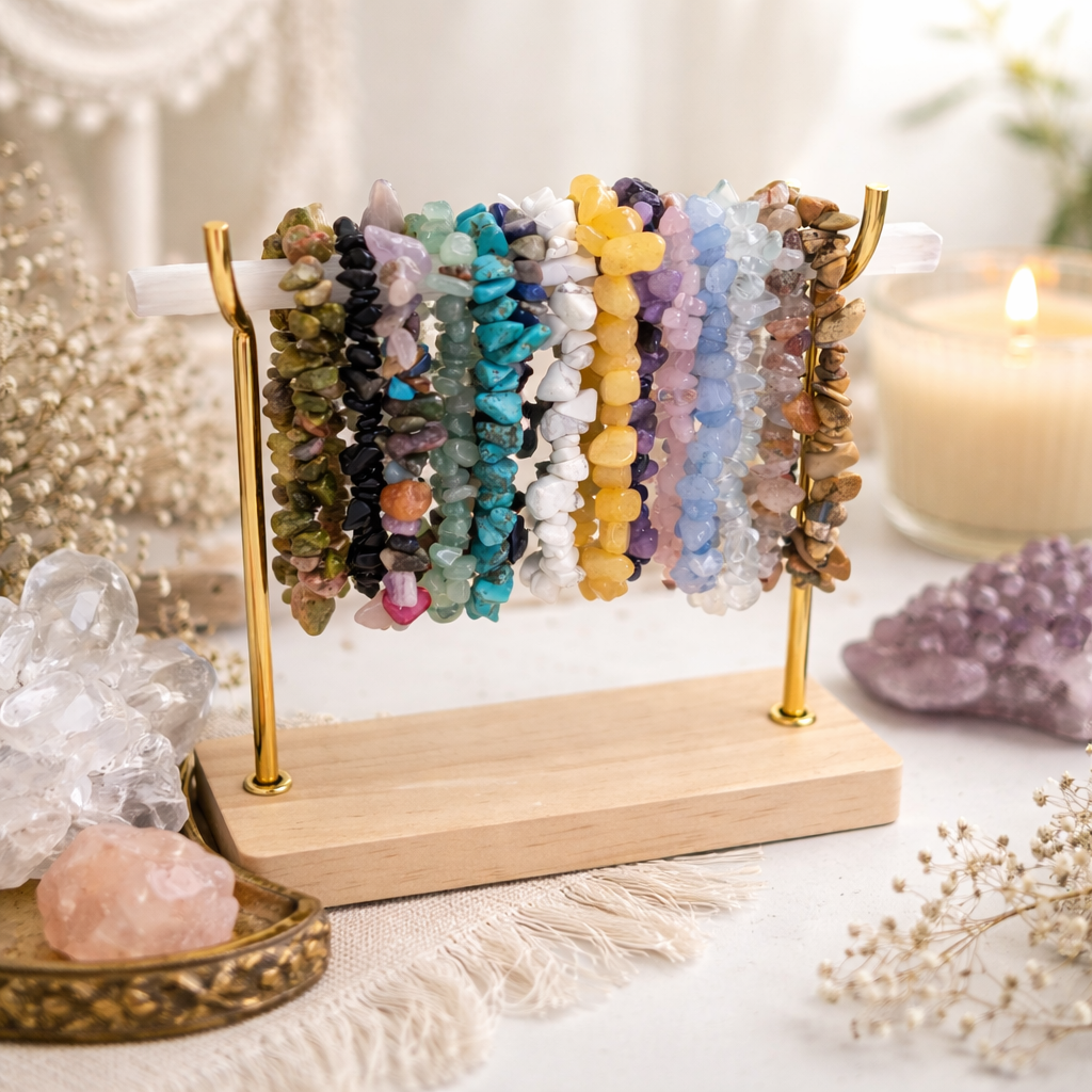 Natural Crystal Chip Bracelet