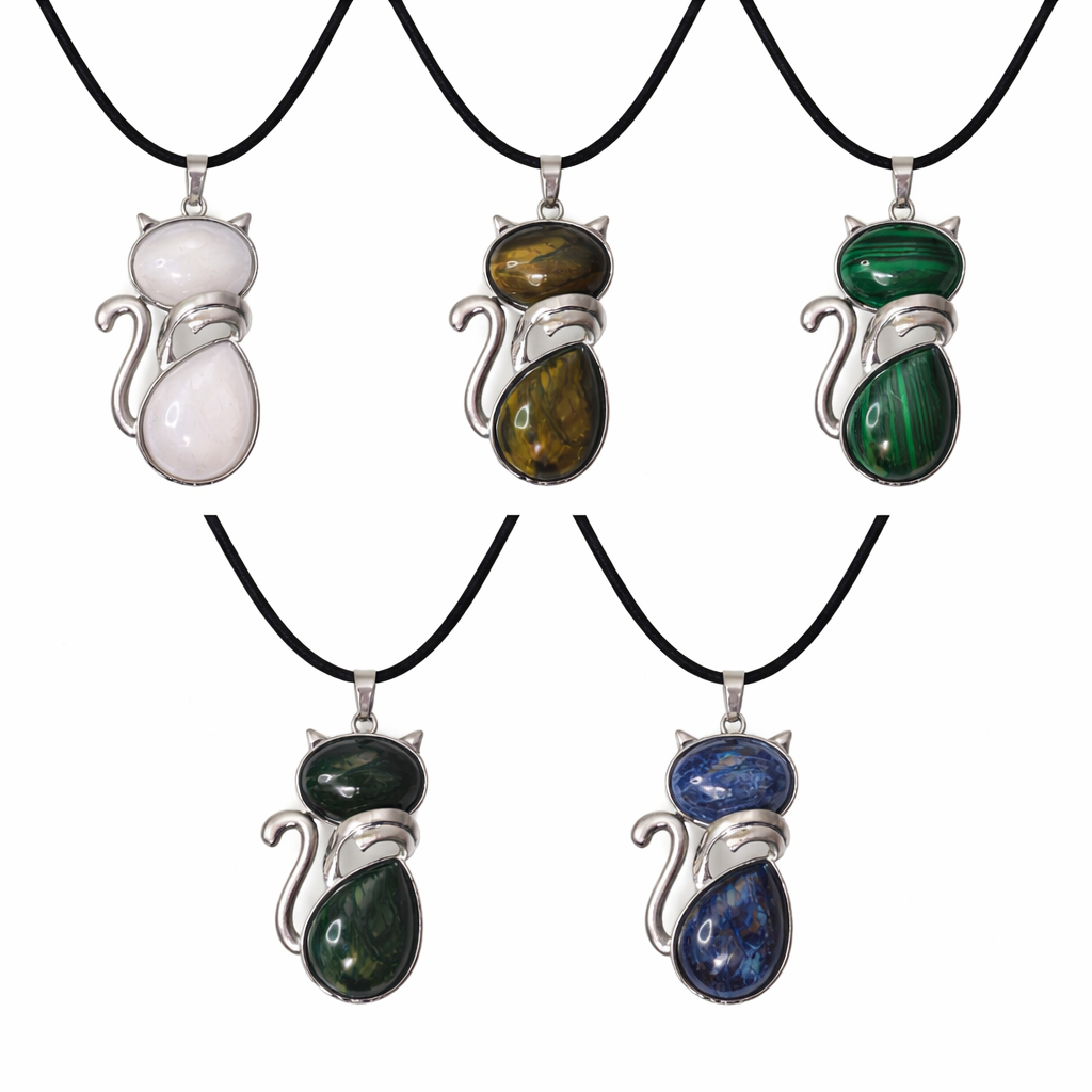 Crystal Cat Pendant Necklace