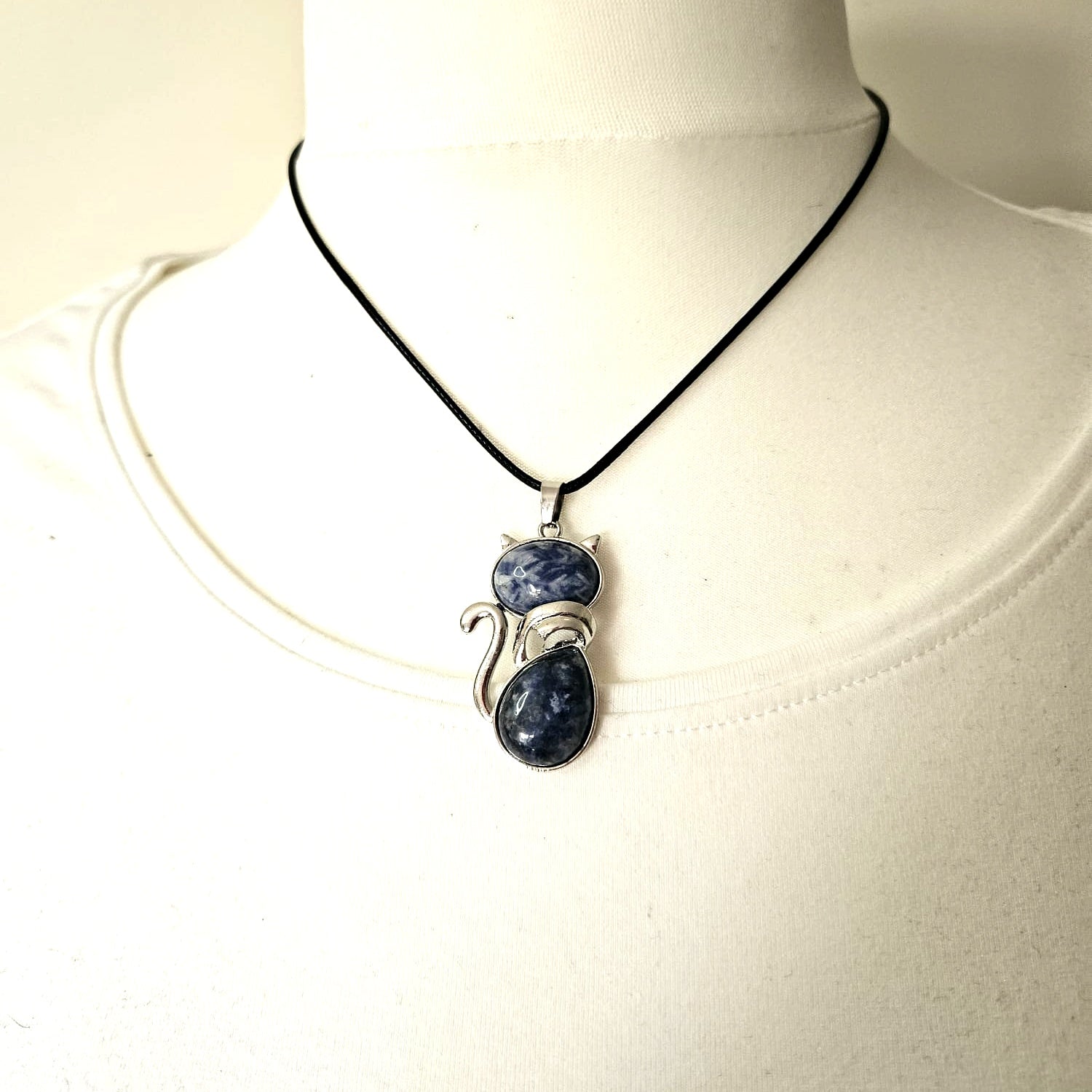 Crystal Cat Pendant Necklace