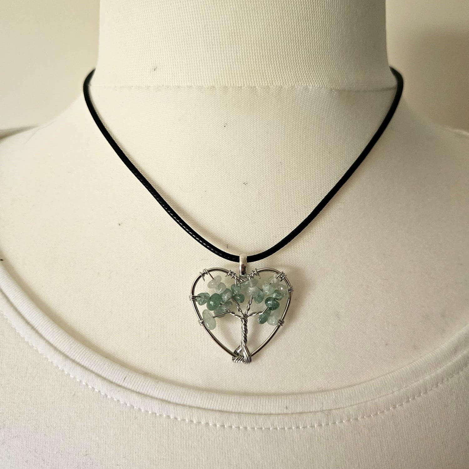 Crystal Tree of Life Heart Pendant