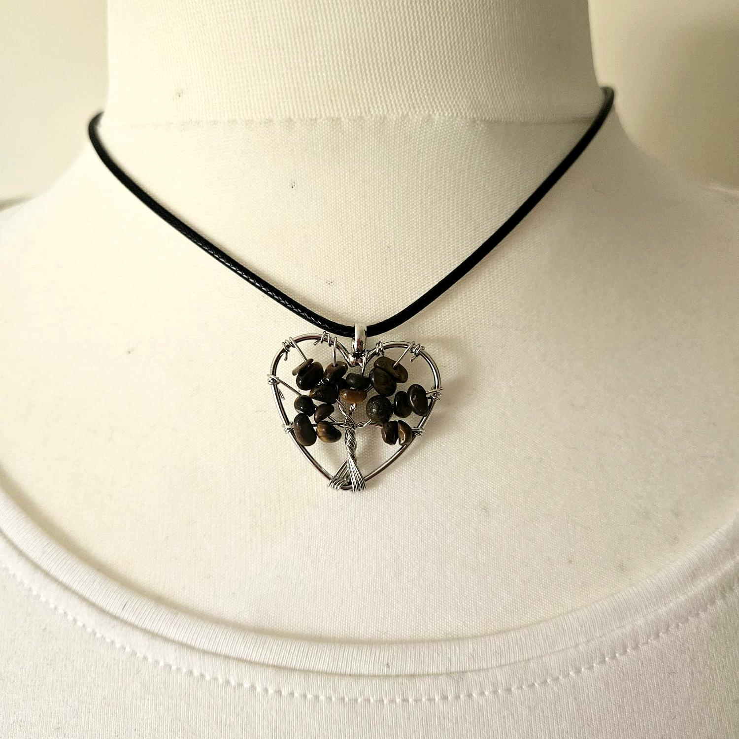 Crystal Tree of Life Heart Pendant