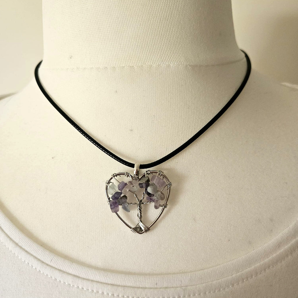 Crystal Tree of Life Heart Pendant